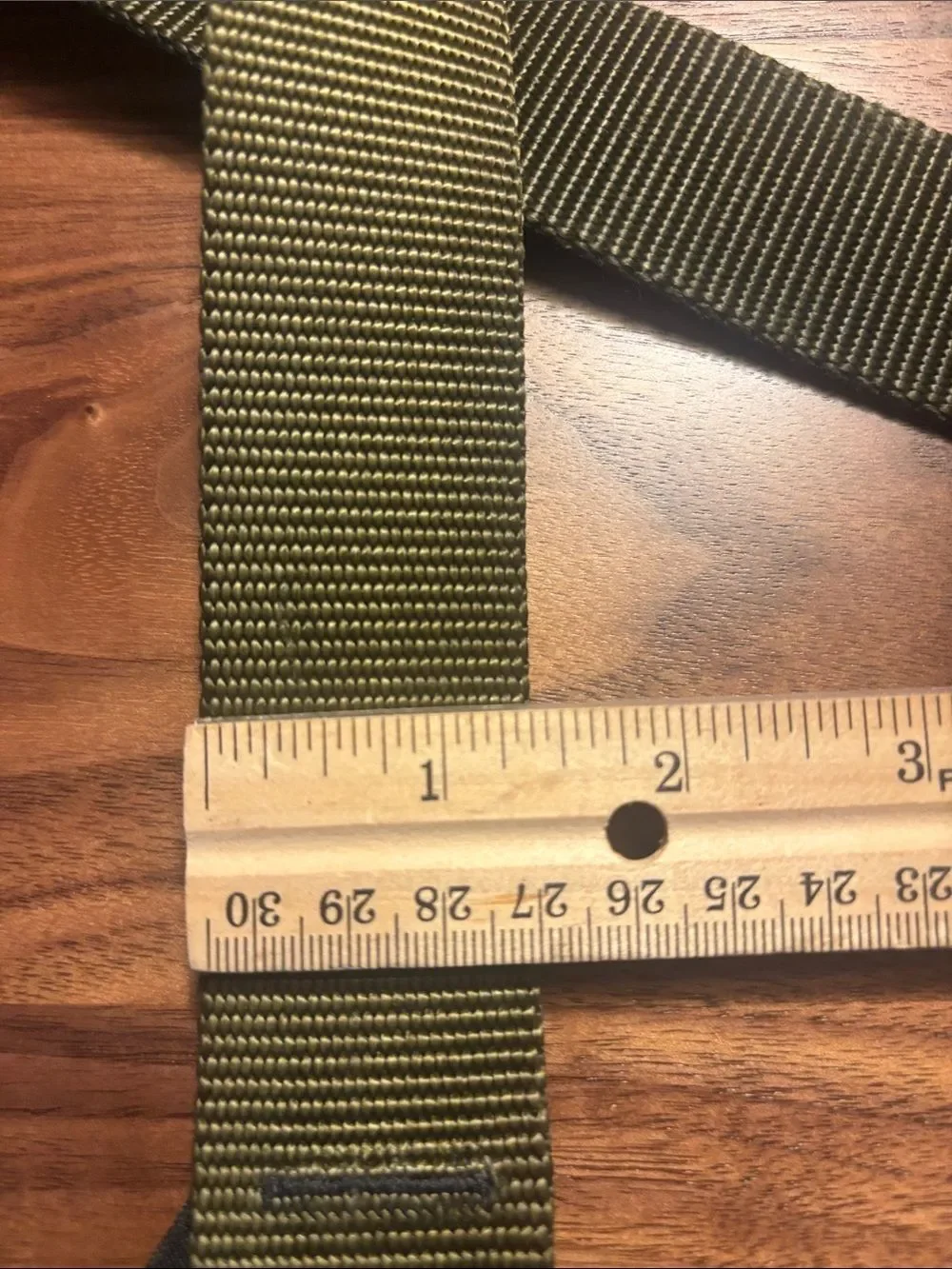 Bison Men's Olive Green Webbing Belt with Metal D-Ring Buckle - M